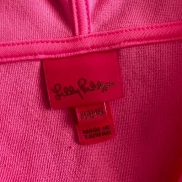 Lily Pulitzer Girls Pink Beach Zip Cover Up with Hoodie - Picture 7 of 8